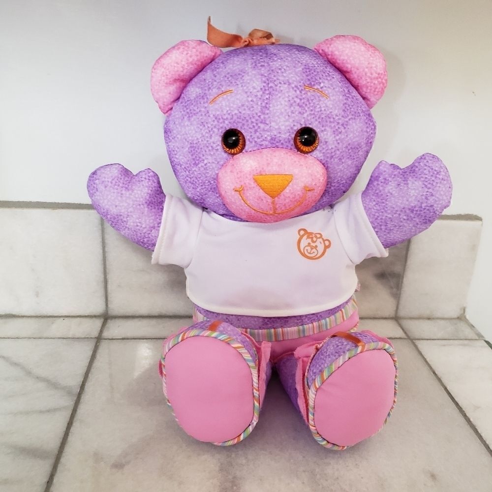 Doodle Bear Vintage 1996 Tyco Yellow Denim Plush Stuffed Animal